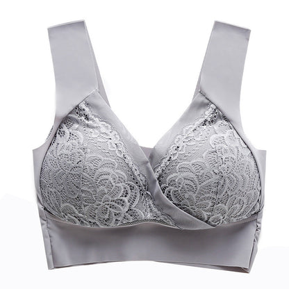 [Special Gift] Comfort Extra Elastic Crossed Wireless Support Lace Bra for Plus Size